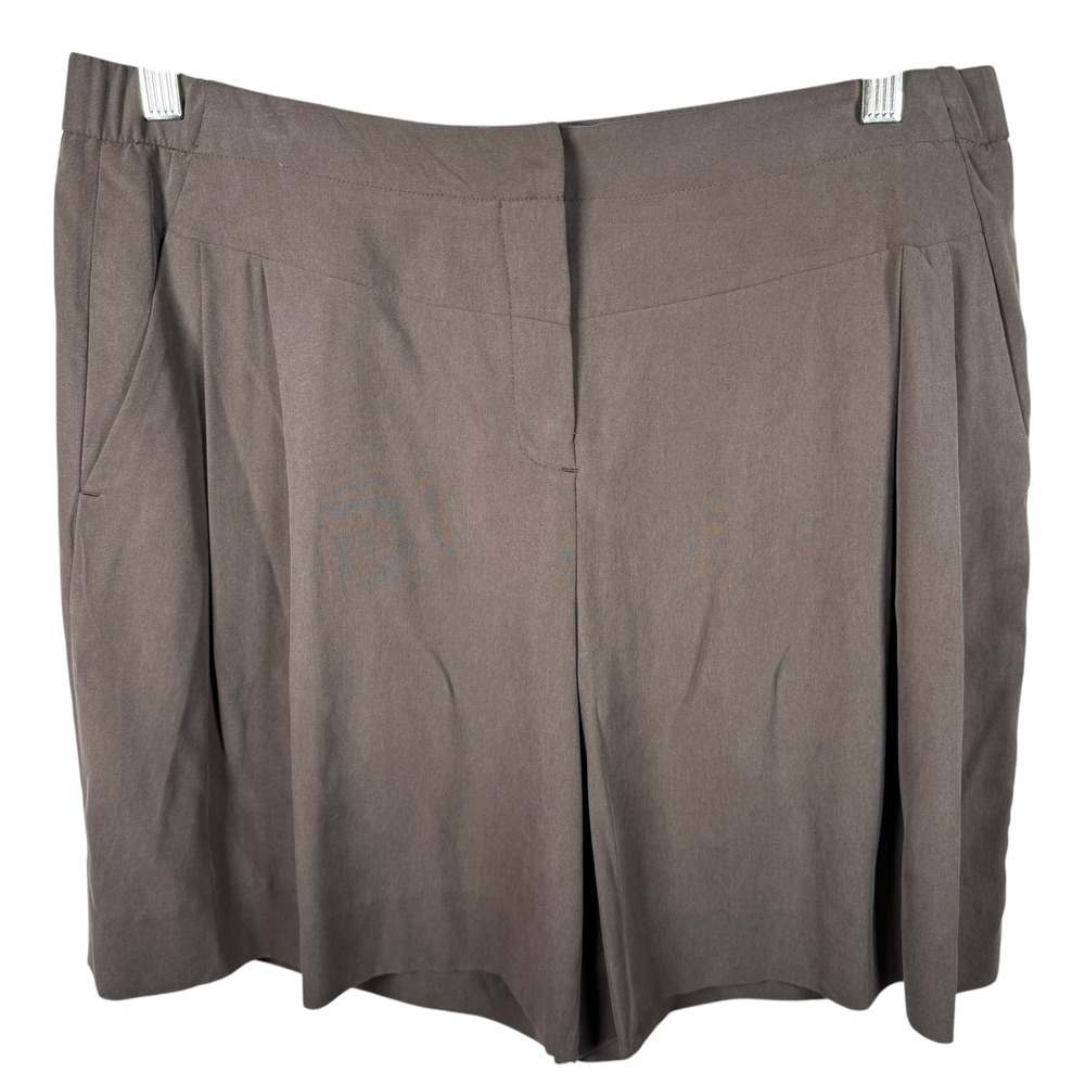 Halston Heritage 100%‎ Silk High Waist Shorts Womens Size 10 Preppy Minimalist